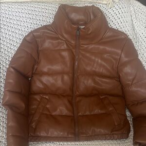 Pleather Puffer Jacket
